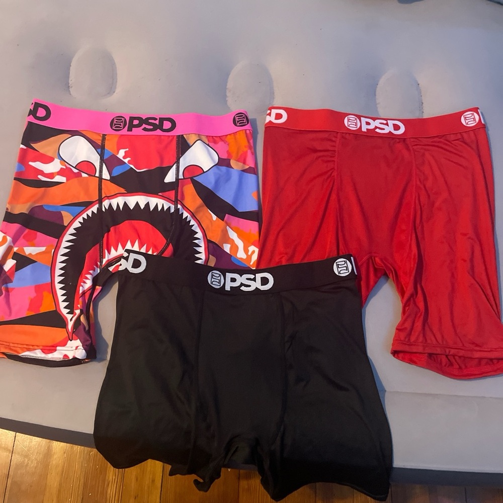PSD Vibrant Shark and Solid Boxer Briefs Trio